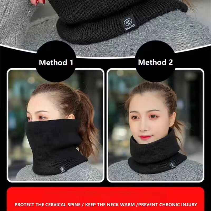 Winter Warm Knitted Neck Scarf - Wool Scarf Men ulasan dan harga