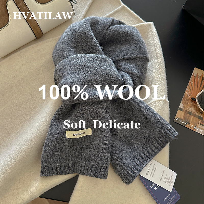 100% Wool Scarf Women Men Soli - Wool Scarf Men ulasan dan harga