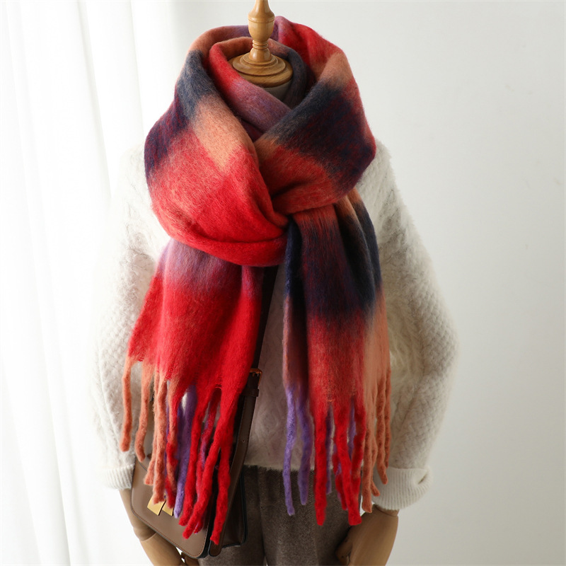 New Autumn Winter Grid Scarf W - Wool Scarf Men ulasan dan harga
